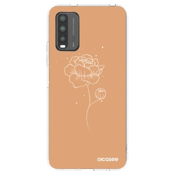 Picasee silikonski črni ovitek za Xiaomi Redmi 9T - Peonies