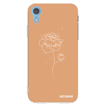 Picasee silikonski prozorni ovitek za Apple iPhone XR - Peonies