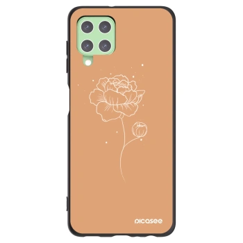 Picasee silikonski črni ovitek za Samsung Galaxy A22 A225F 4G - Peonies