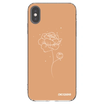 Picasee silikonski prozorni ovitek za Apple iPhone XS Max - Peonies