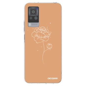 Picasee silikonski prozorni ovitek za Vivo X60 Pro 5G - Peonies