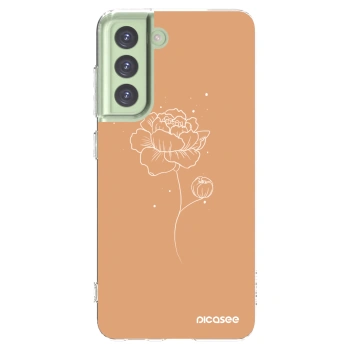 Picasee silikonski prozorni ovitek za Samsung Galaxy S21 FE 5G - Peonies