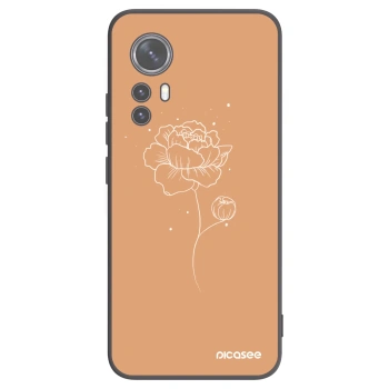 Picasee silikonski črni ovitek za Xiaomi 12 - Peonies