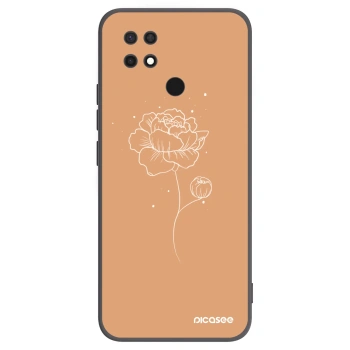 Picasee silikonski črni ovitek za Xiaomi Redmi 10C - Peonies