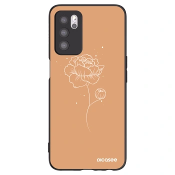 Picasee silikonski črni ovitek za OPPO A16 - Peonies