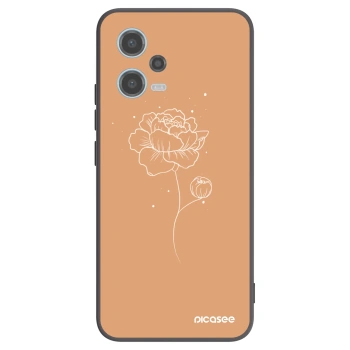 Picasee silikonski črni ovitek za Xiaomi Redmi Note 12 5G - Peonies