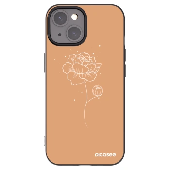 Picasee silikonski črni ovitek za Apple iPhone 15 - Peonies