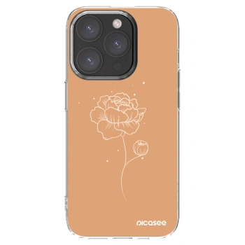 Picasee silikonski prozorni ovitek za Apple iPhone 15 Pro - Peonies