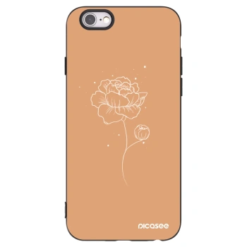Picasee silikonski črni ovitek za Apple iPhone 6/6S - Peonies