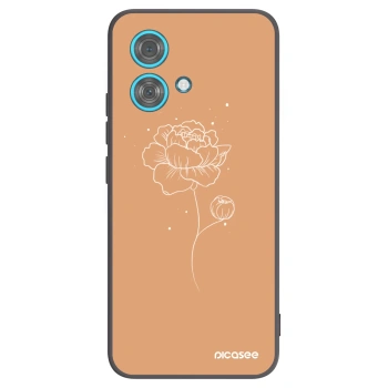 Picasee silikonski črni ovitek za Motorola Edge 40 Neo - Peonies