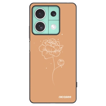Picasee silikonski črni ovitek za Xiaomi Redmi Note 13 5G - Peonies