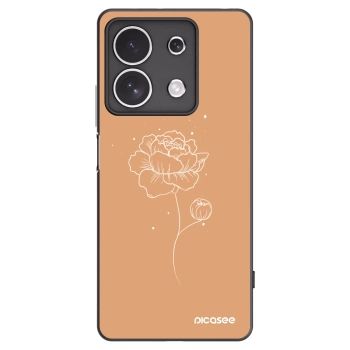 Picasee silikonski črni ovitek za Xiaomi Redmi Note 13 4G - Peonies