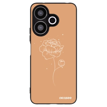 Picasee silikonski črni ovitek za Xiaomi Redmi 13 4G - Peonies