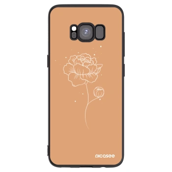 Picasee silikonski črni ovitek za Samsung Galaxy S8 G950F - Peonies