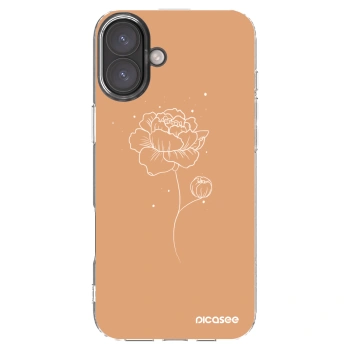 Picasee silikonski prozorni ovitek za Apple iPhone 16 Plus - Peonies