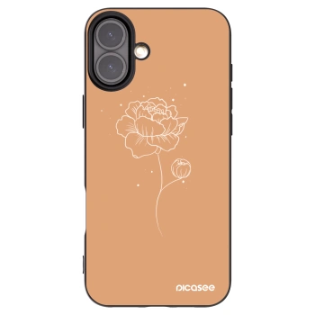 Picasee silikonski črni ovitek za Apple iPhone 16 Plus - Peonies