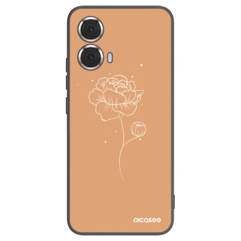 Picasee silikonski črni ovitek za Motorola Moto G85 - Peonies