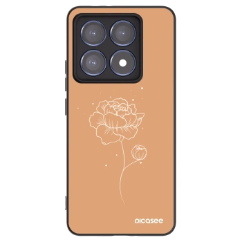 Picasee silikonski črni ovitek za Xiaomi 14T Pro - Peonies