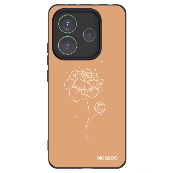 Picasee silikonski črni ovitek za Xiaomi Redmi Note 14 5G - Peonies
