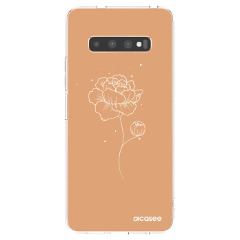 Picasee silikonski prozorni ovitek za Samsung Galaxy S10 Plus G975 - Peonies