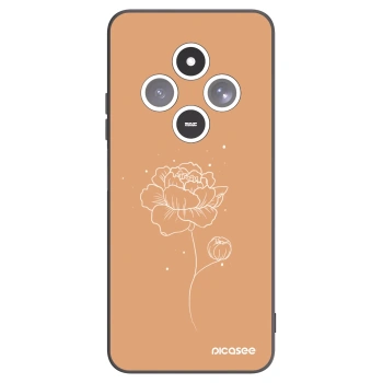 Picasee silikonski črni ovitek za Xiaomi Redmi 14C - Peonies
