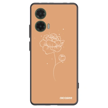 Picasee silikonski črni ovitek za Motorola Moto G35 5G - Peonies