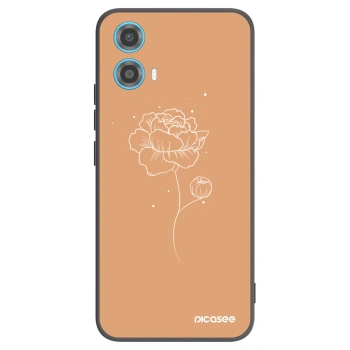 Picasee silikonski črni ovitek za Motorola Moto G34 5G - Peonies