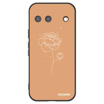 Picasee silikonski črni ovitek za Google Pixel 9 - Peonies