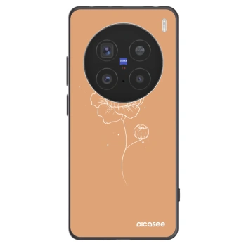 Picasee silikonski črni ovitek za Vivo X200 Pro - Peonies