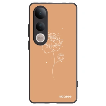 Picasee silikonski črni ovitek za Vivo V50 Lite 5G - Peonies