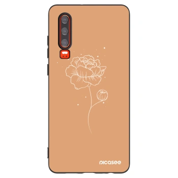 Picasee silikonski črni ovitek za Huawei P30 - Peonies