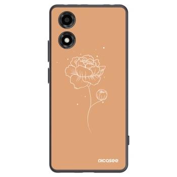 Picasee silikonski črni ovitek za Motorola Moto E14 - Peonies