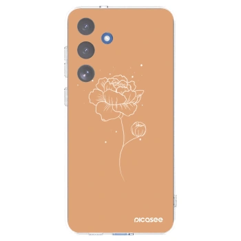 Picasee silikonski prozorni ovitek za Samsung Galaxy S25 FE 5G - Peonies