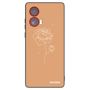 Picasee silikonski črni ovitek za Motorola Edge 50 Fusion - Peonies