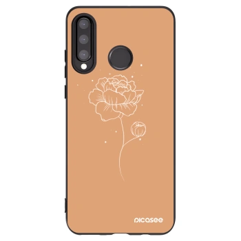 Picasee silikonski črni ovitek za Huawei P30 Lite - Peonies