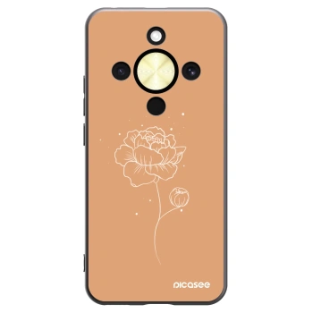 Picasee silikonski črni ovitek za Honor Magic8 Lite 5G - Peonies