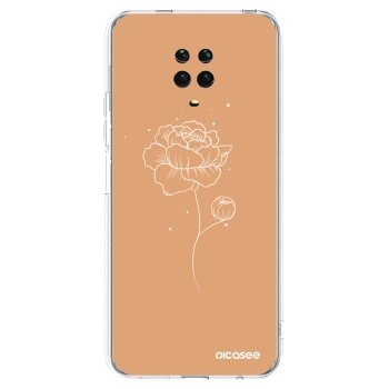 Picasee silikonski prozorni ovitek za Xiaomi Redmi Note 9S - Peonies