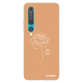 Picasee silikonski prozorni ovitek za Xiaomi Mi 10 - Peonies