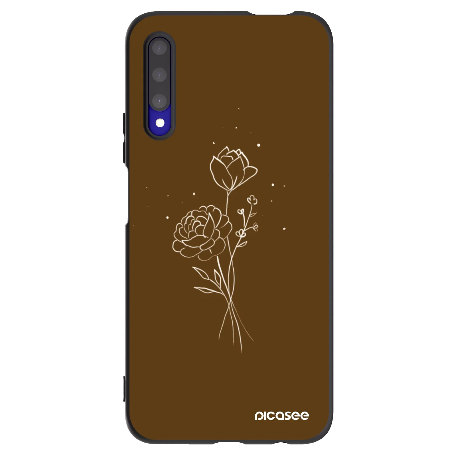 Picasee silikonski črni ovitek za Honor 9X Pro - Brown flowers