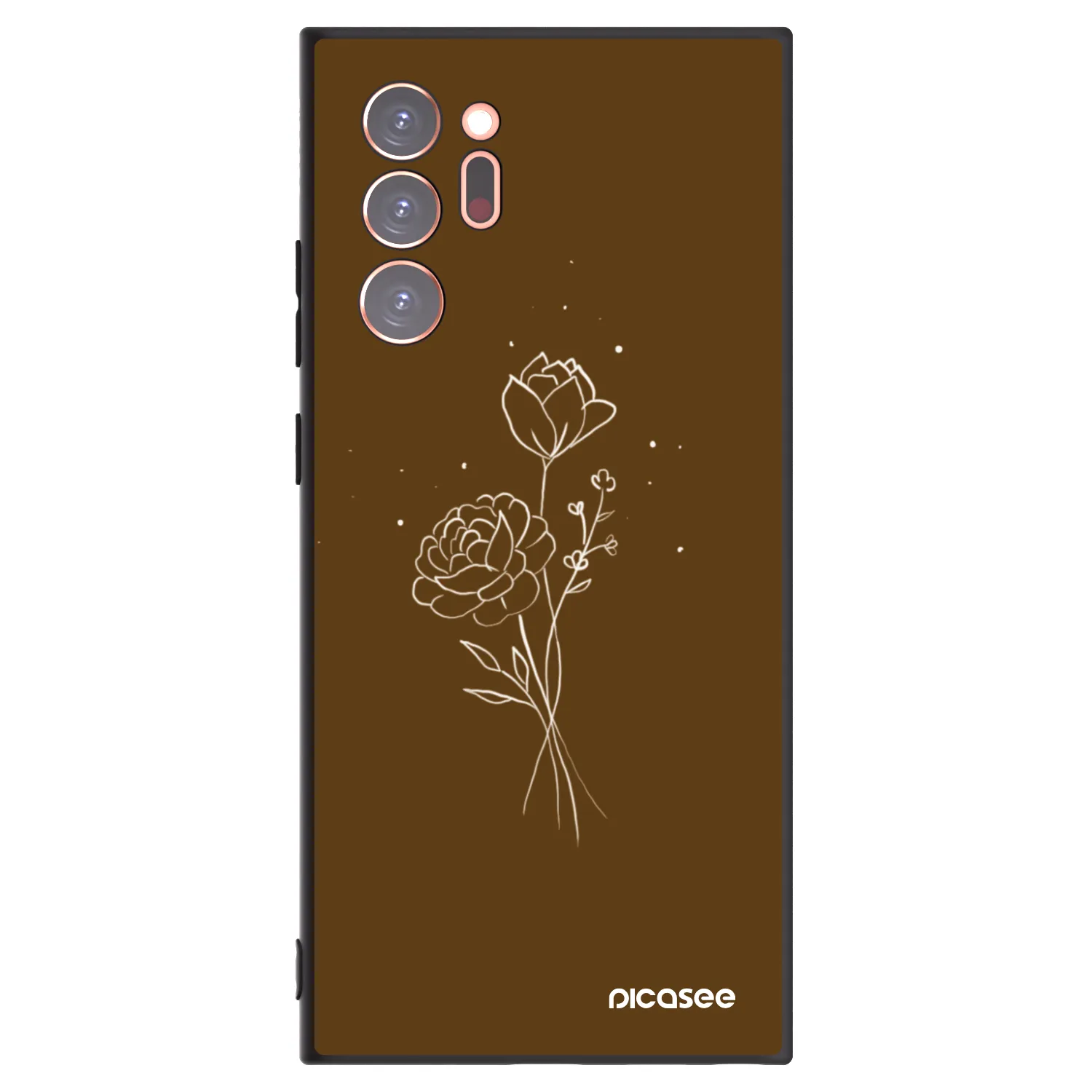 Picasee silikonski črni ovitek za Samsung Galaxy Note 20 Ultra - Brown flowers