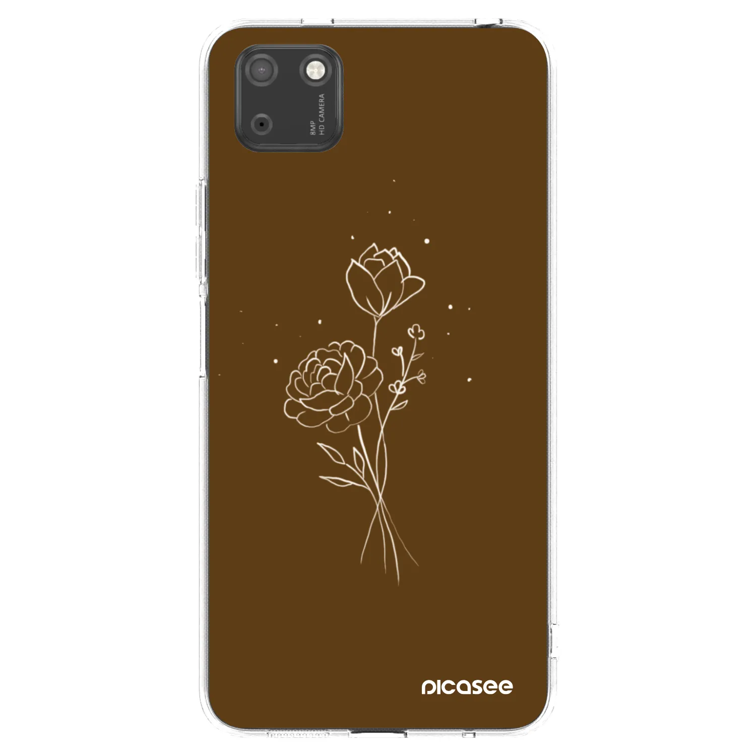 Picasee silikonski prozorni ovitek za Huawei Y5P - Brown flowers