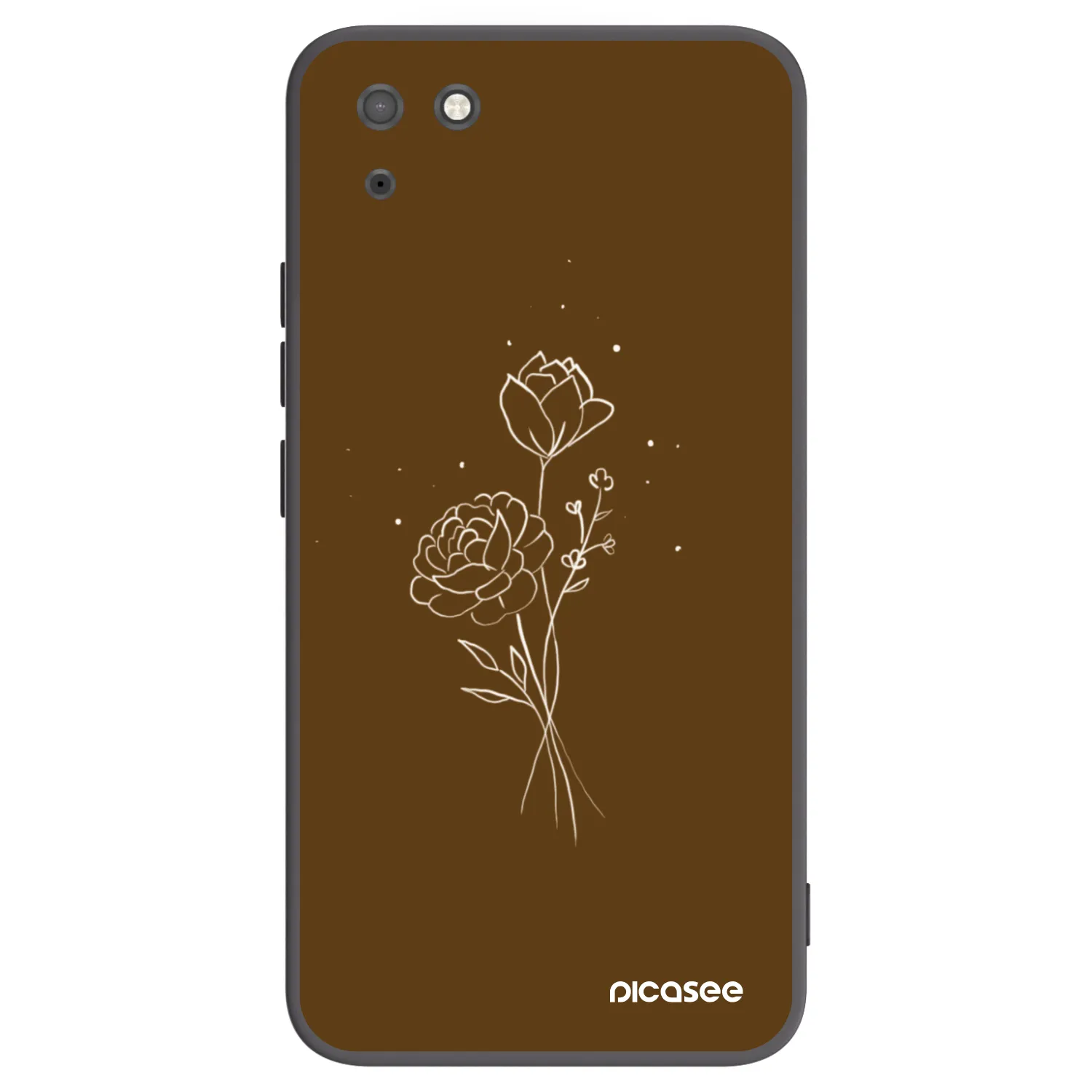 Picasee silikonski črni ovitek za Huawei Y5P - Brown flowers
