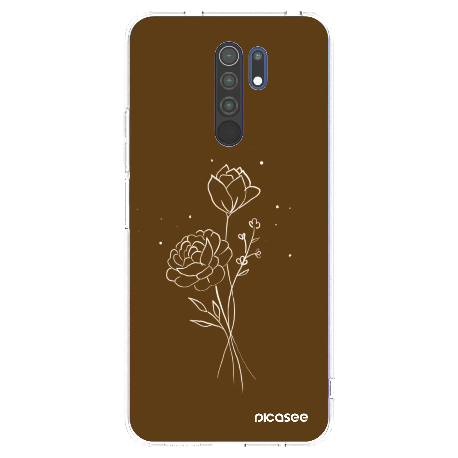 Picasee silikonski prozorni ovitek za Xiaomi Redmi 9 - Brown flowers