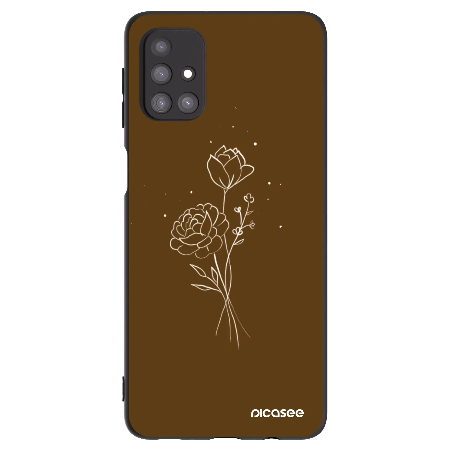 Picasee silikonski črni ovitek za Samsung Galaxy M31s - Brown flowers