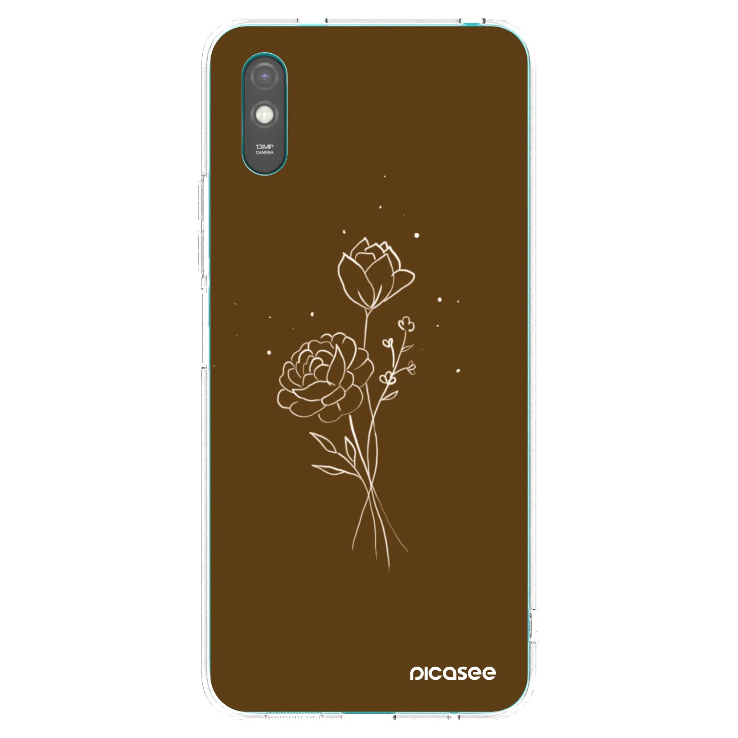 Picasee silikonski prozorni ovitek za Xiaomi Redmi 9A - Brown flowers