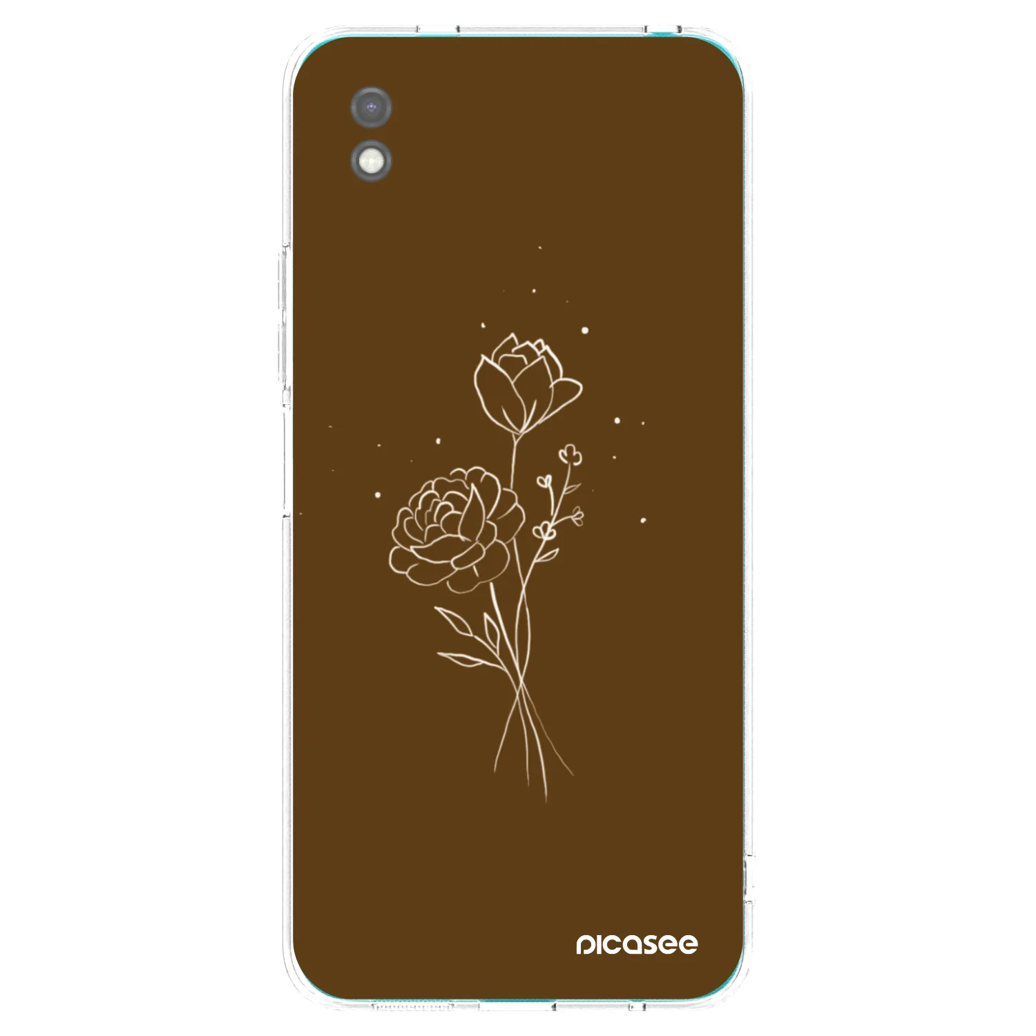Picasee silikonski črni ovitek za Xiaomi Redmi 9A - Brown flowers