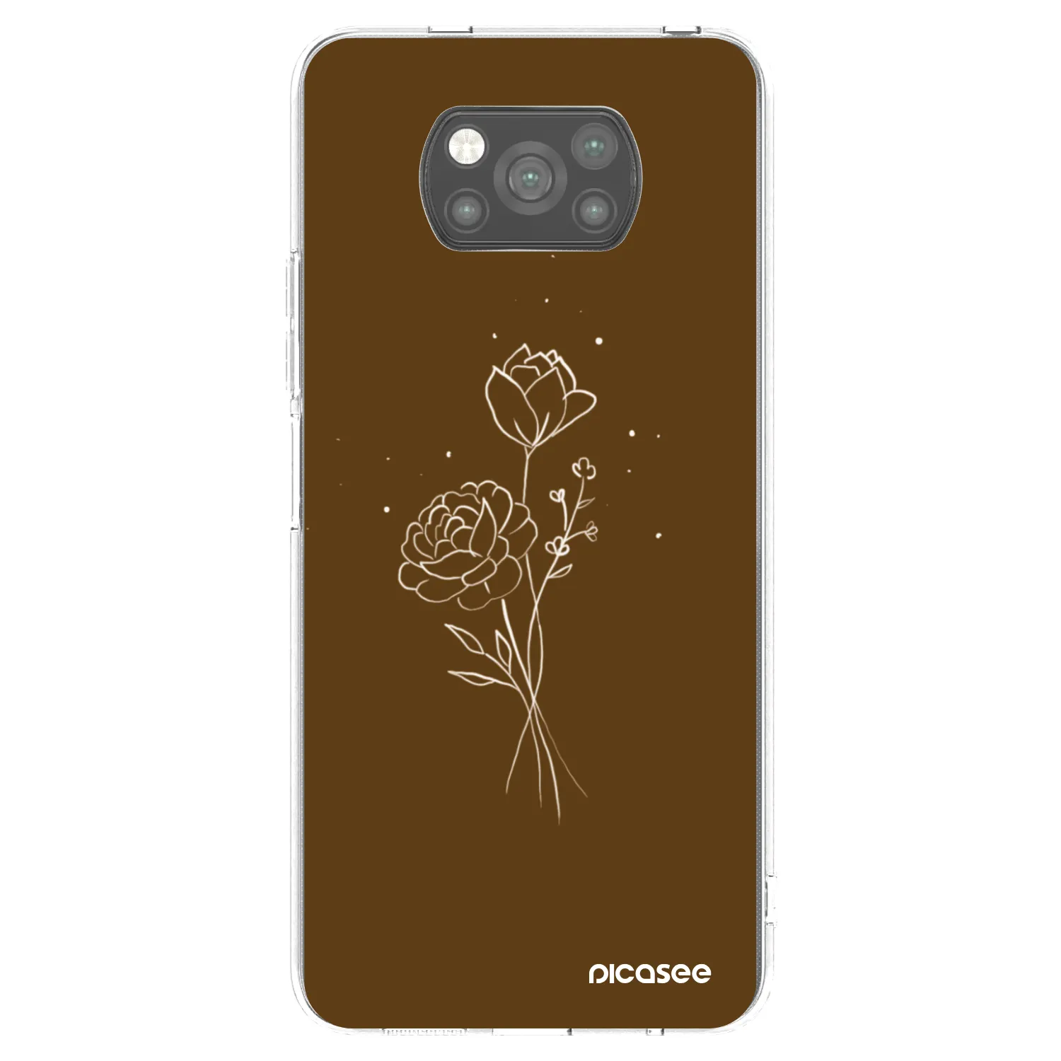 Picasee silikonski črni ovitek za Xiaomi Poco X3 - Brown flowers