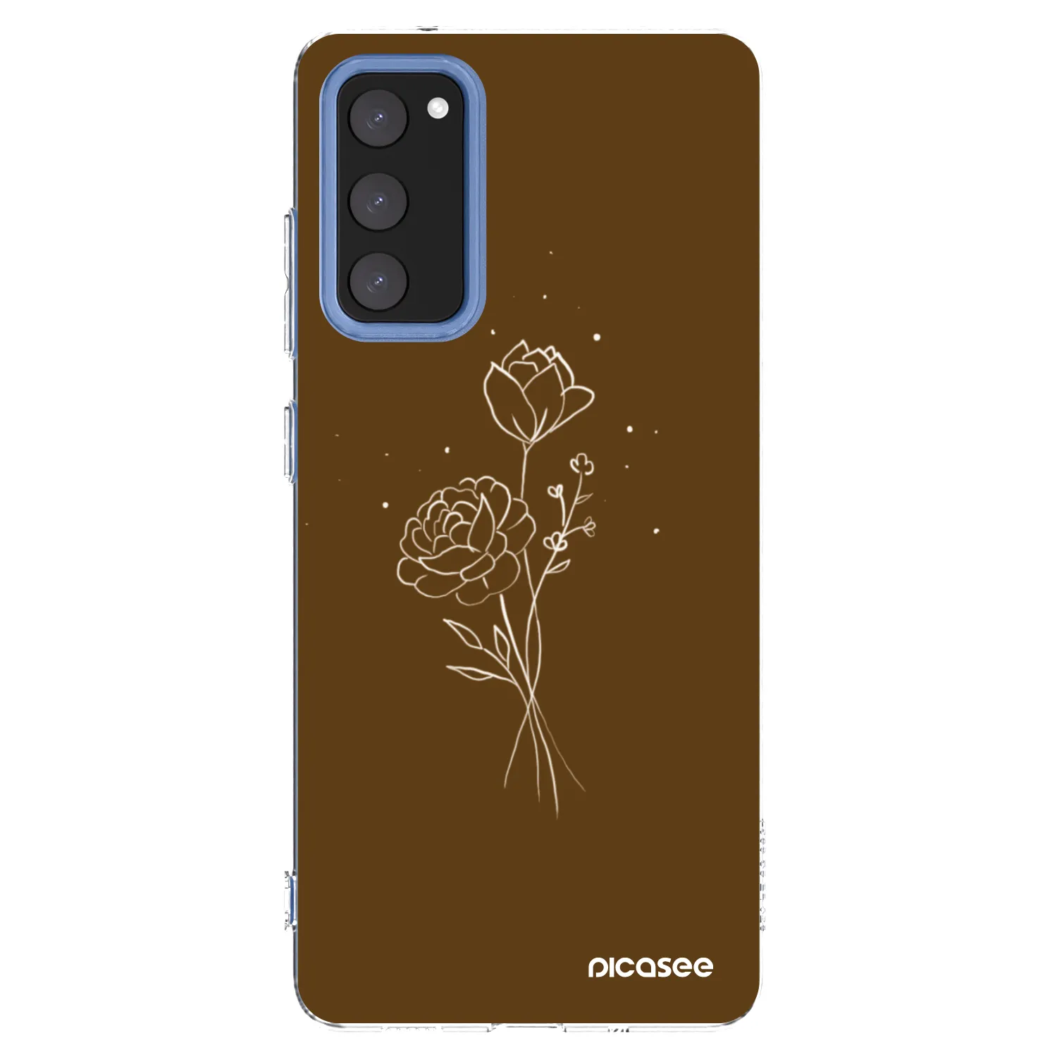 Picasee silikonski prozorni ovitek za Samsung Galaxy S20 FE - Brown flowers