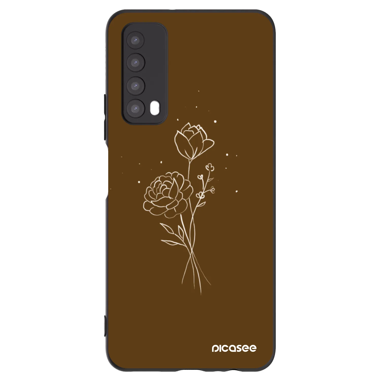 Picasee silikonski črni ovitek za Huawei P Smart 2021 - Brown flowers