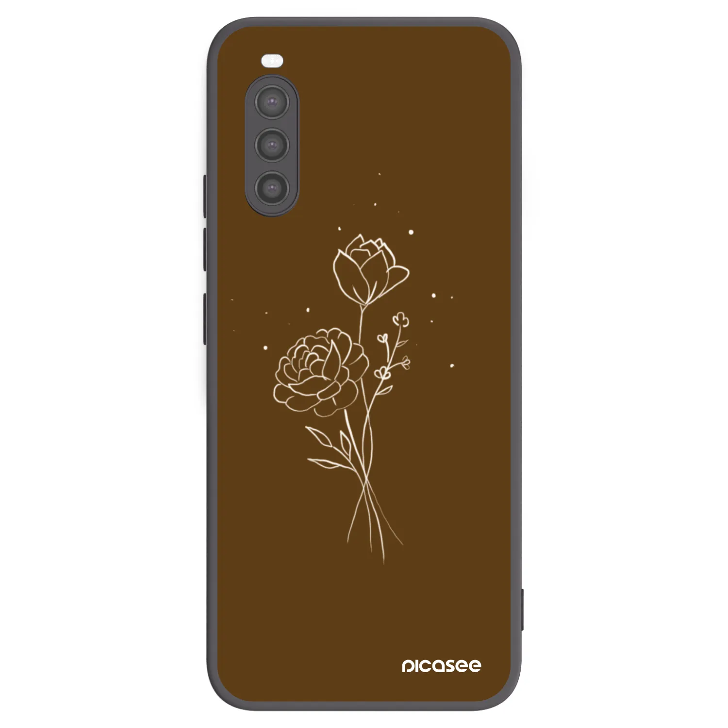 Picasee silikonski črni ovitek za Sony Xperia 10 II - Brown flowers